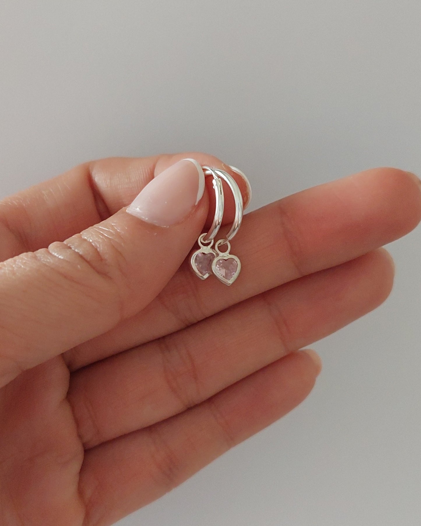 Aros con Corazón Rosa