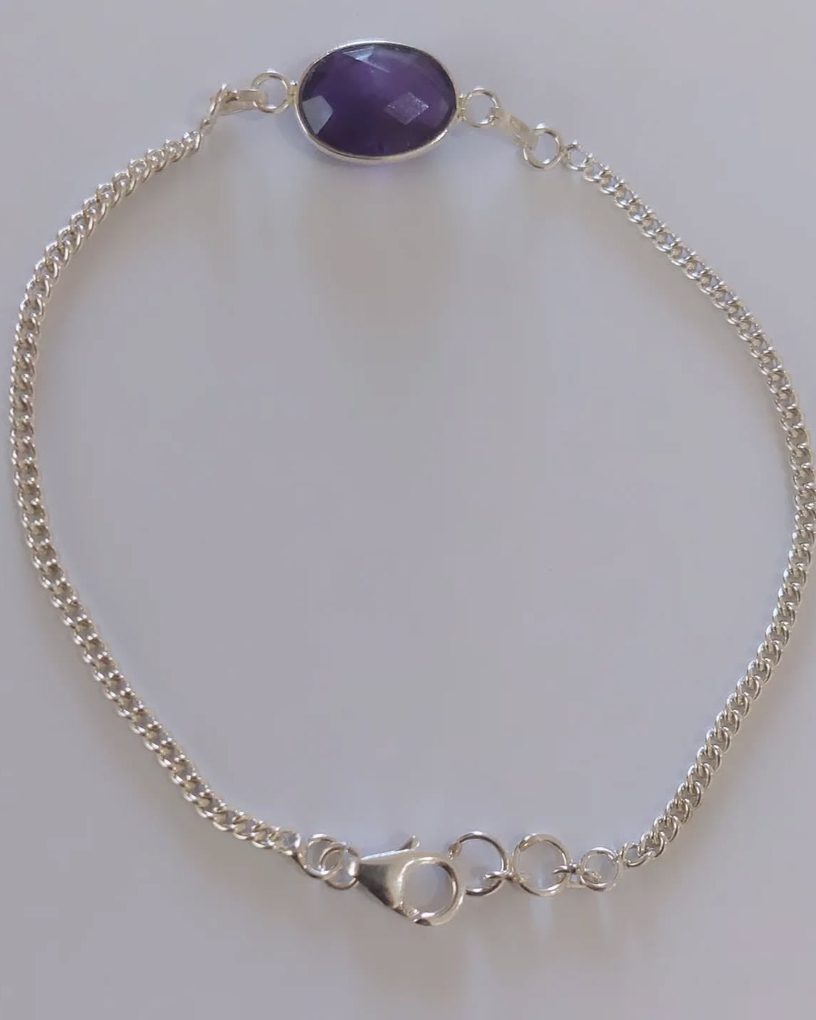 Pulsera de plata 925 con amatista natural