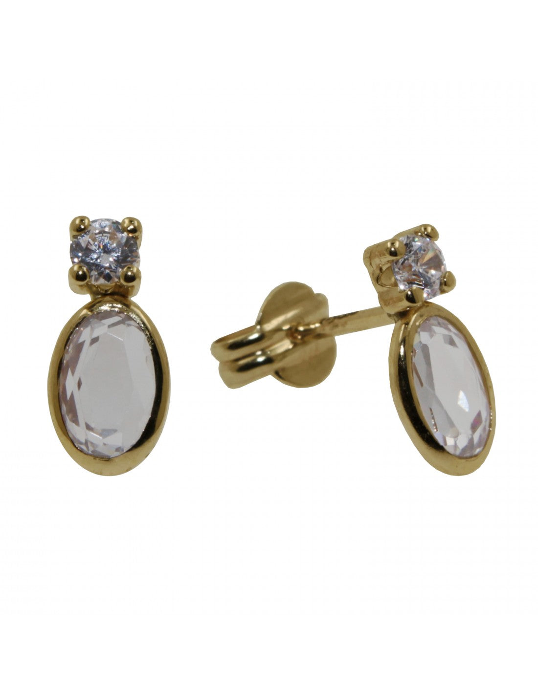 Caravanas con circonia ovalada