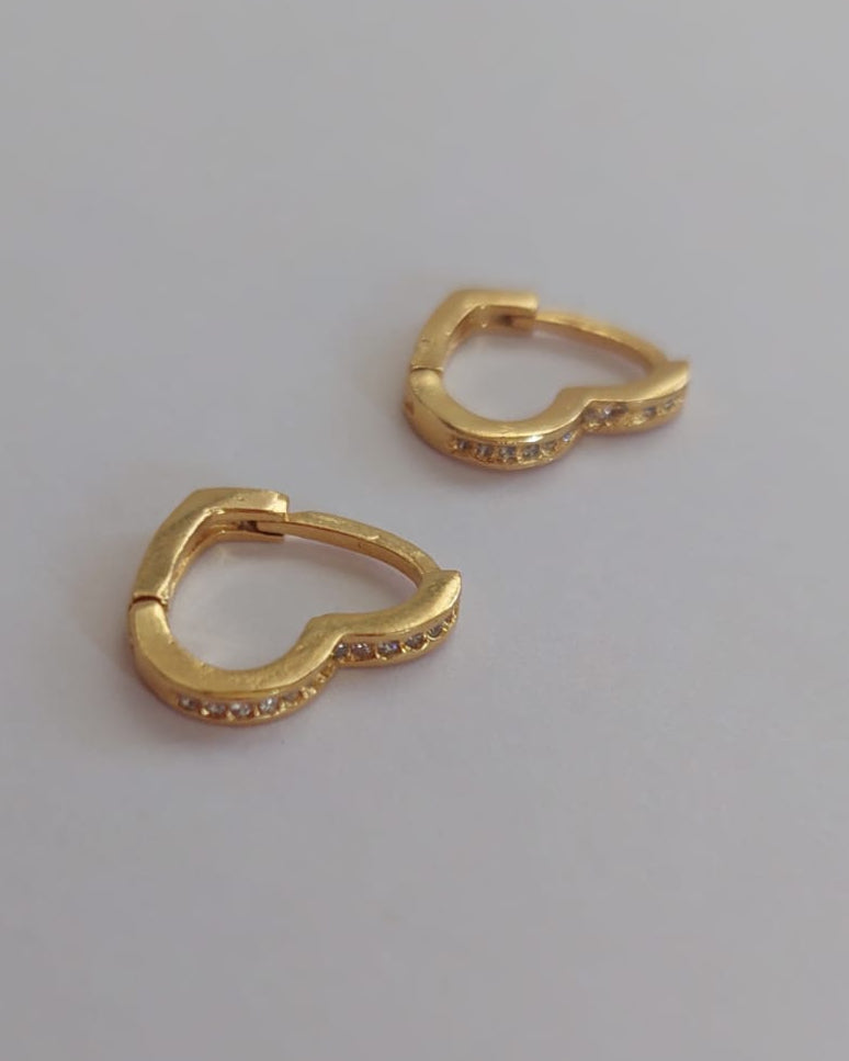 Aros corazon con circonia