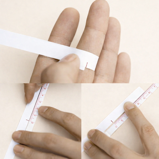 Medir tu dedo con una cinta o hilo