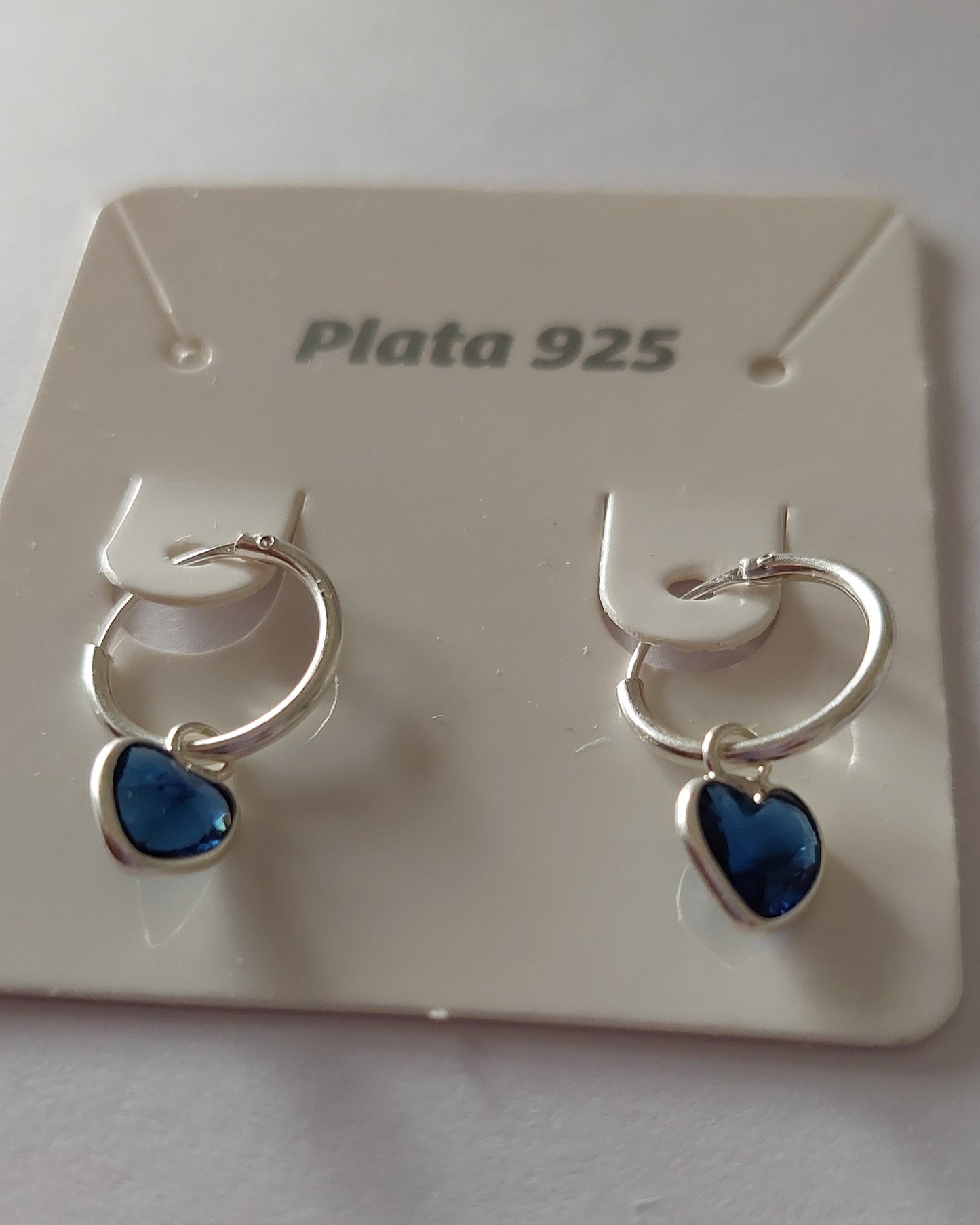 Aros con Corazón Azul