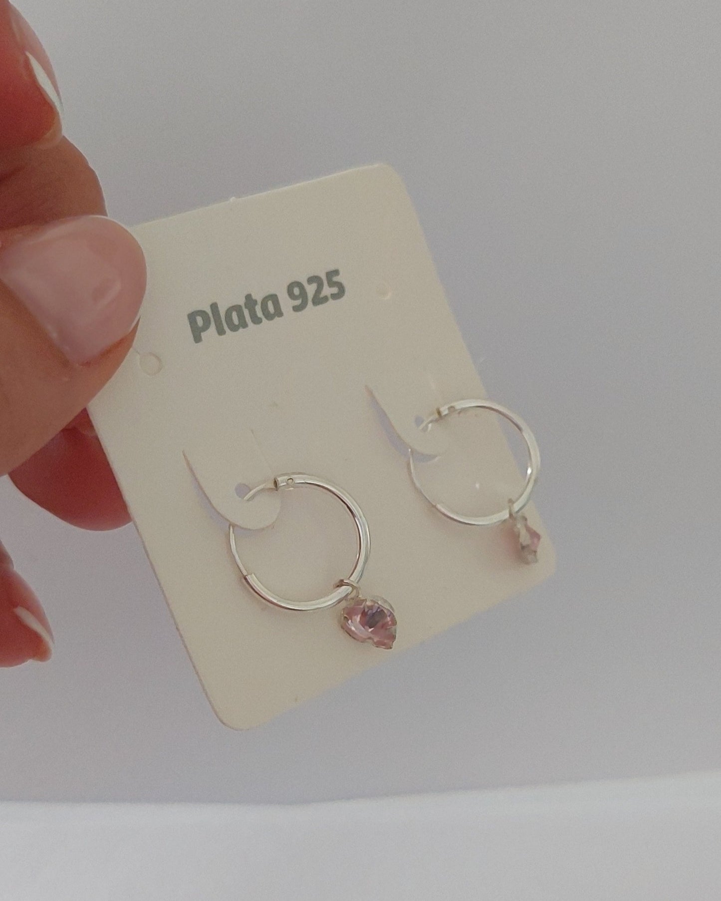 Aros con Corazón Rosa