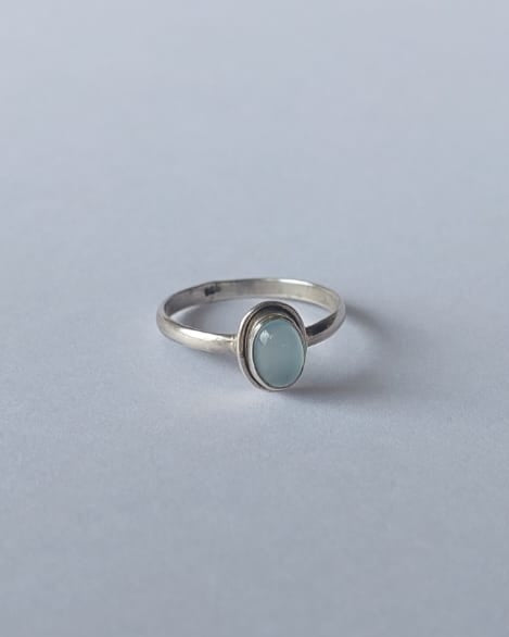 Anillo de Plata con Calcedonia – La Piedra de la Serenidad 💙