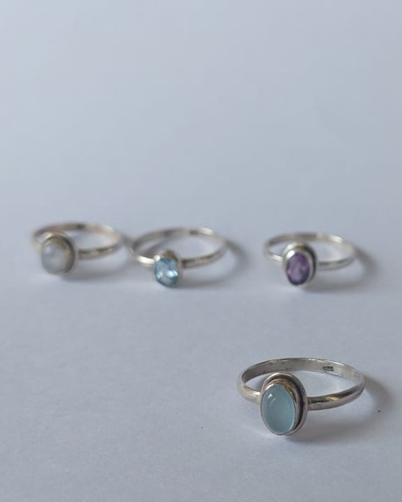 Anillo de Plata con Calcedonia – La Piedra de la Serenidad 💙